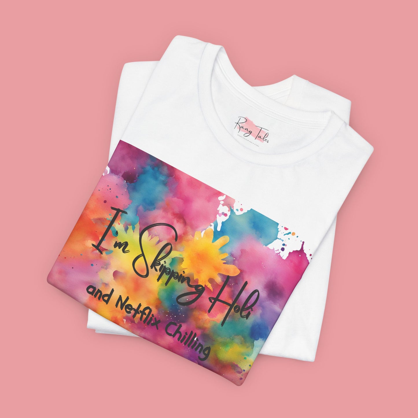 White Holi T-Shirt to Skip the Celebration