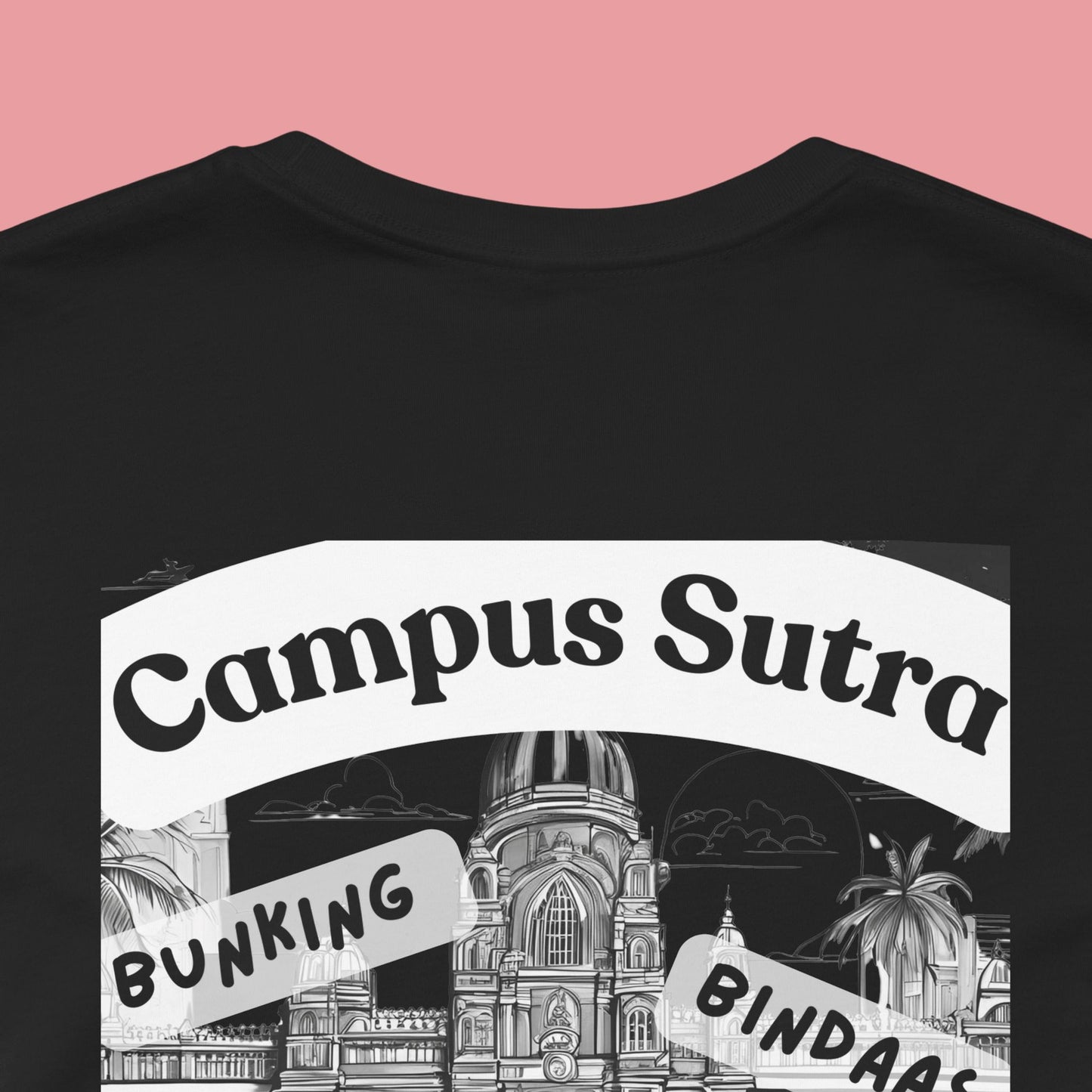 College Campus Design on Back Unisex T-Shirt