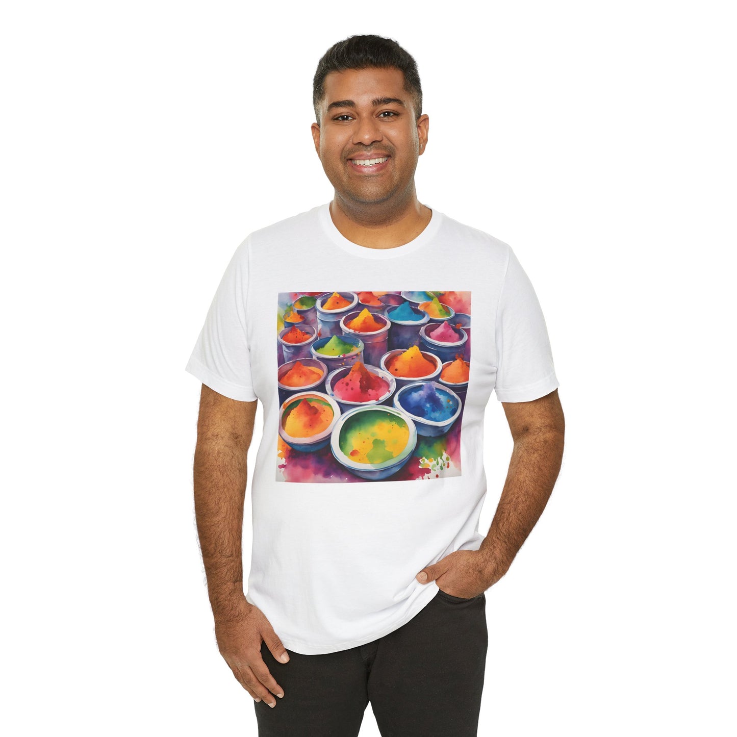 Holi Colors White Unisex T-Shirt