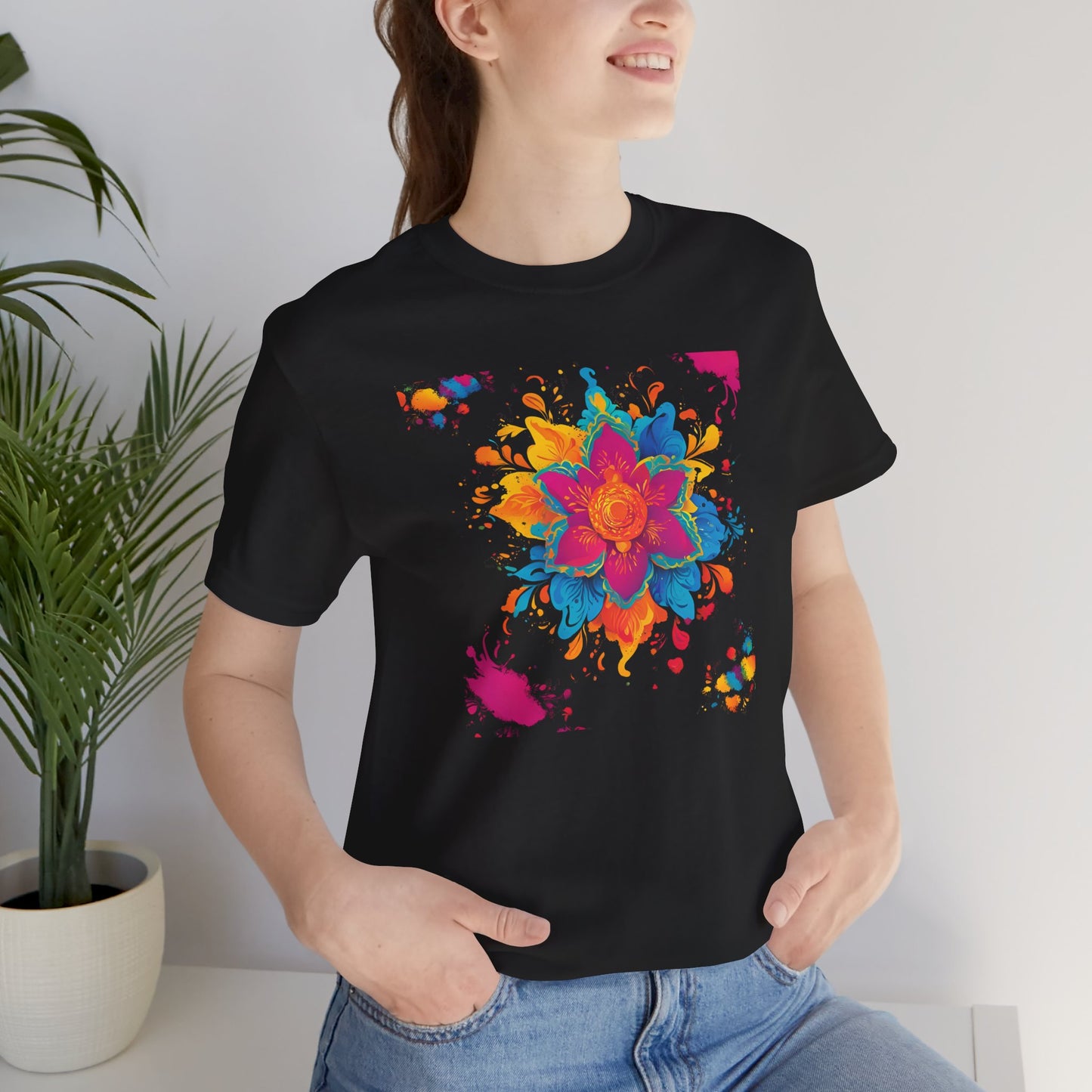 Flower Motif Unisex T-Shirt - Perfect for all Occasions