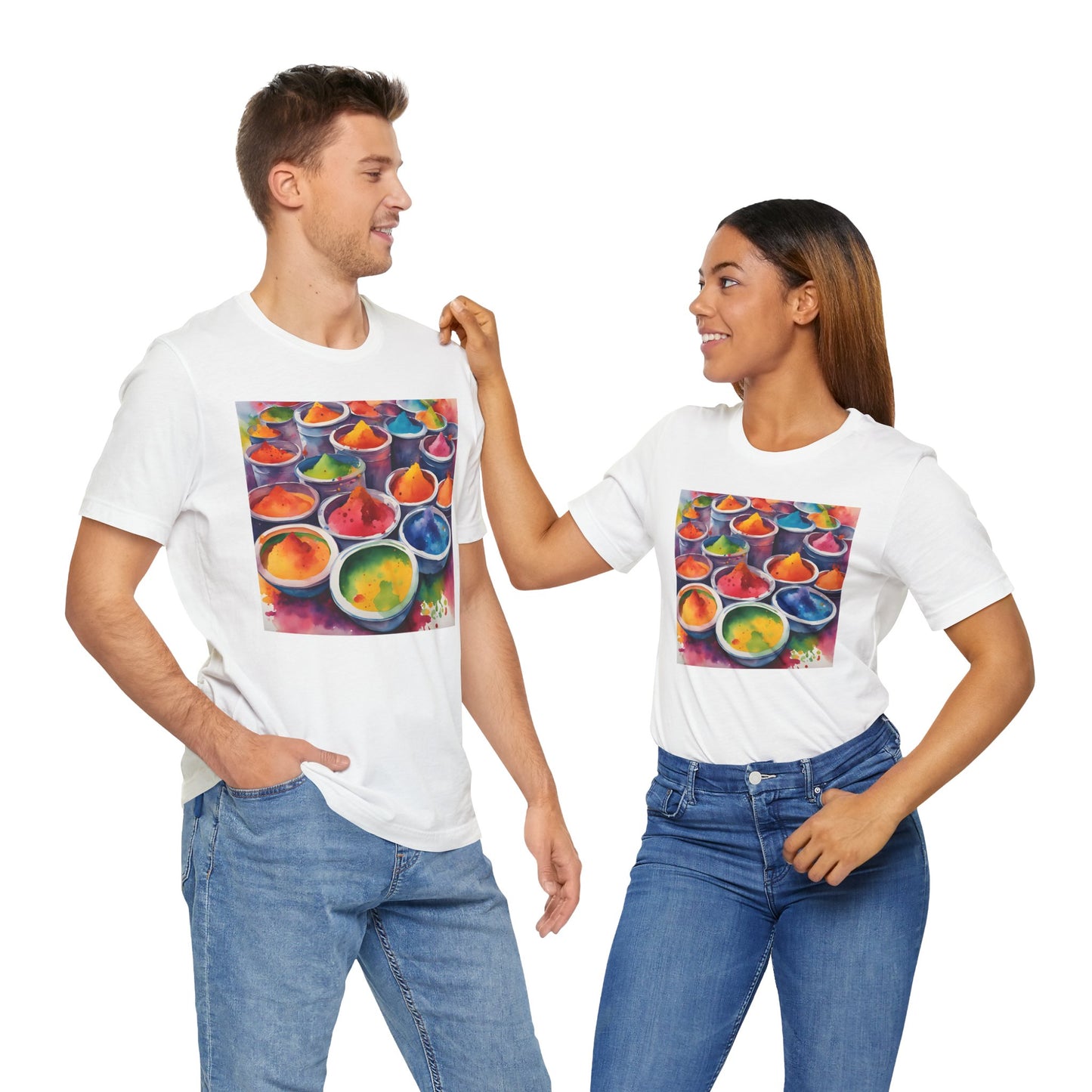 Holi Colors White Unisex T-Shirt