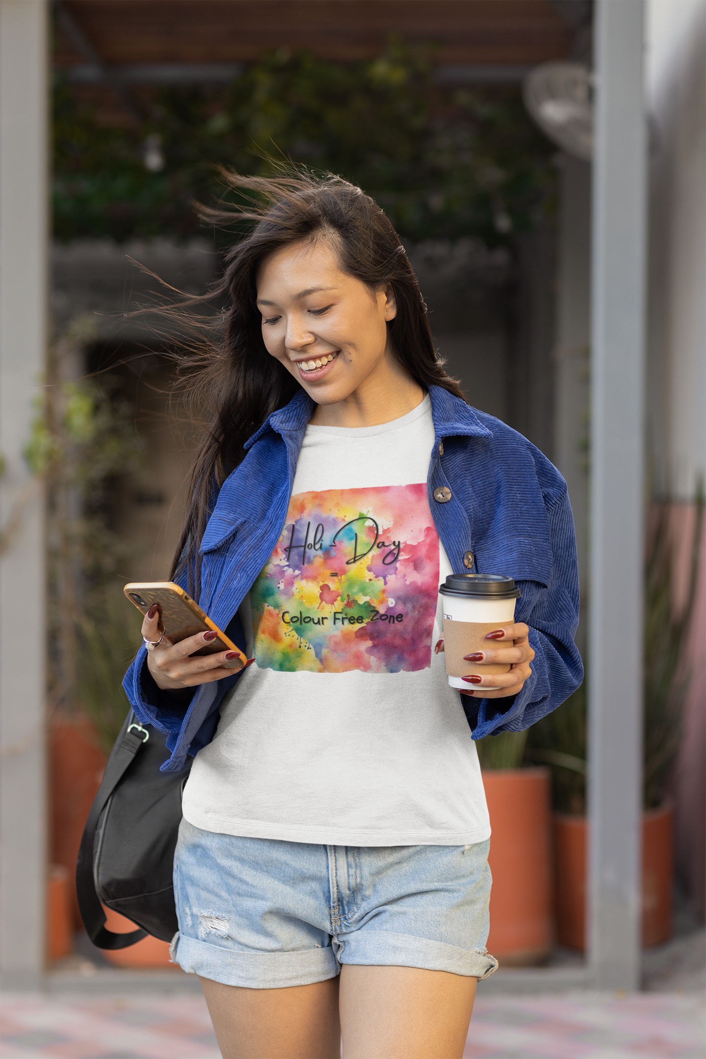 Holi Day White T-Shirt for Holi Celebration