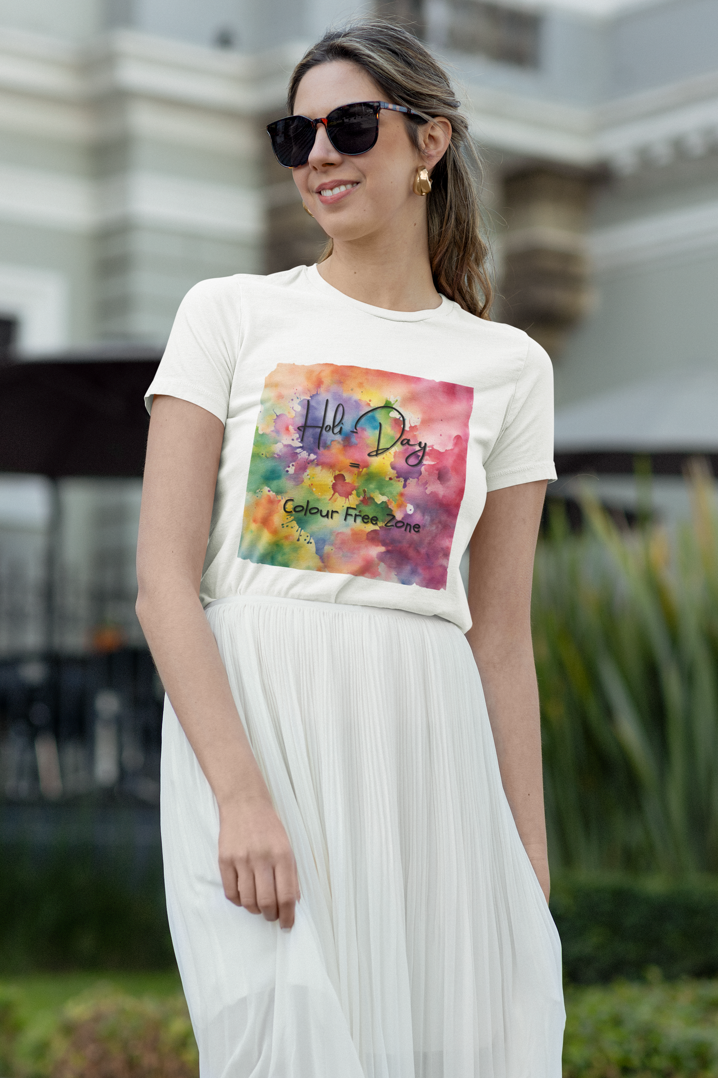 Holi Day White T-Shirt for Holi Celebration