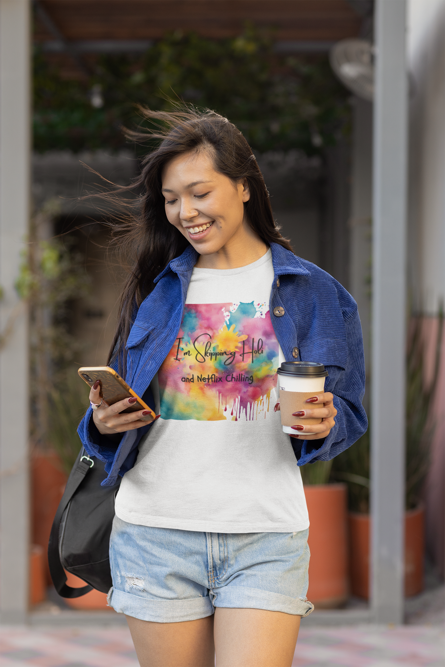 White Holi T-Shirt to Skip the Celebration