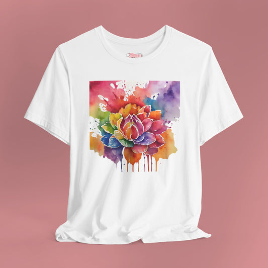 Lotus Unisex Tee - Colorful Design for Holi and beyond