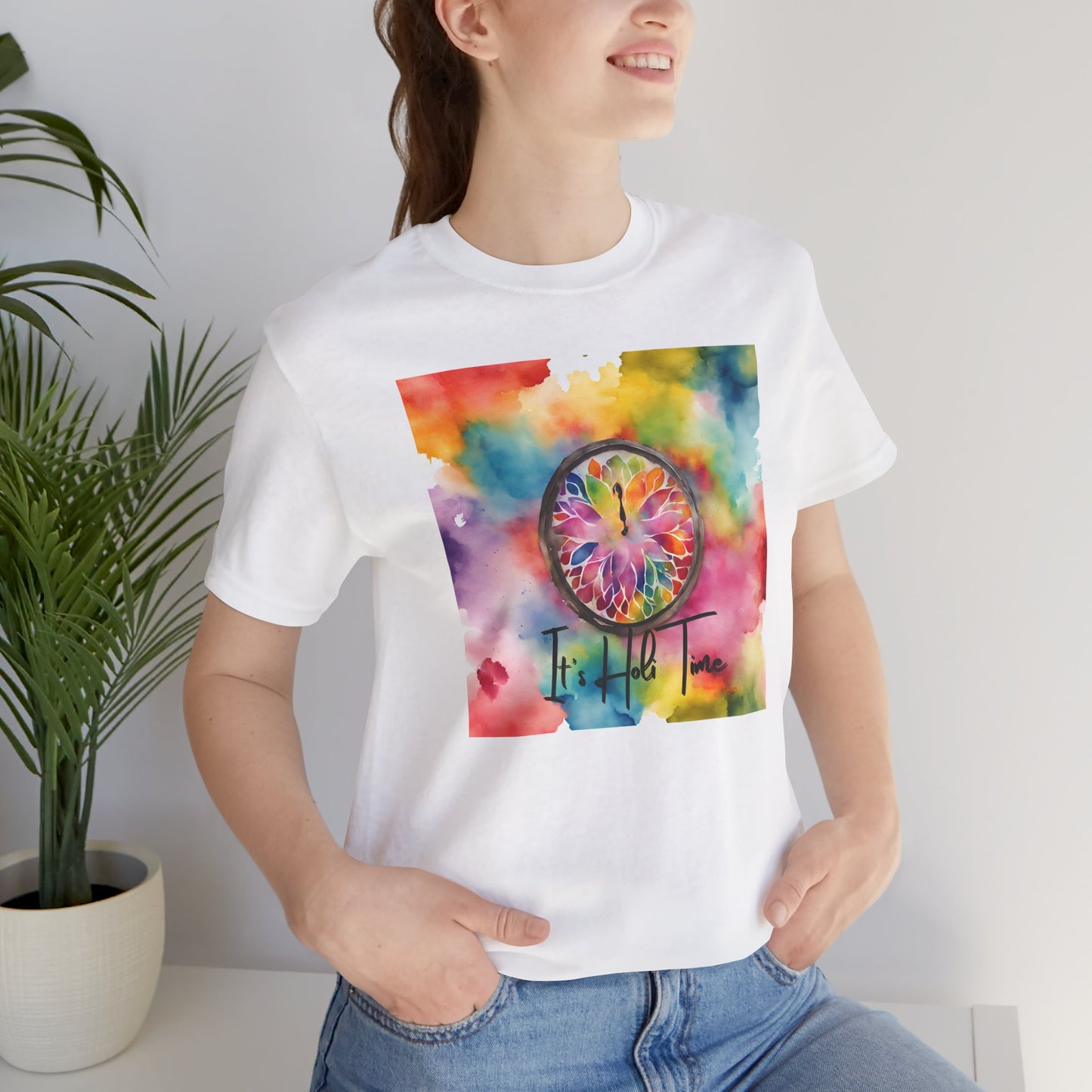 Holi Time Unisex White T-shirt