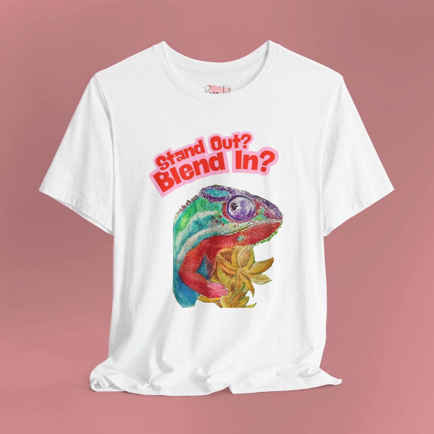 Colourful Chameleon Graphic T-Shirt - Hand Painted Design