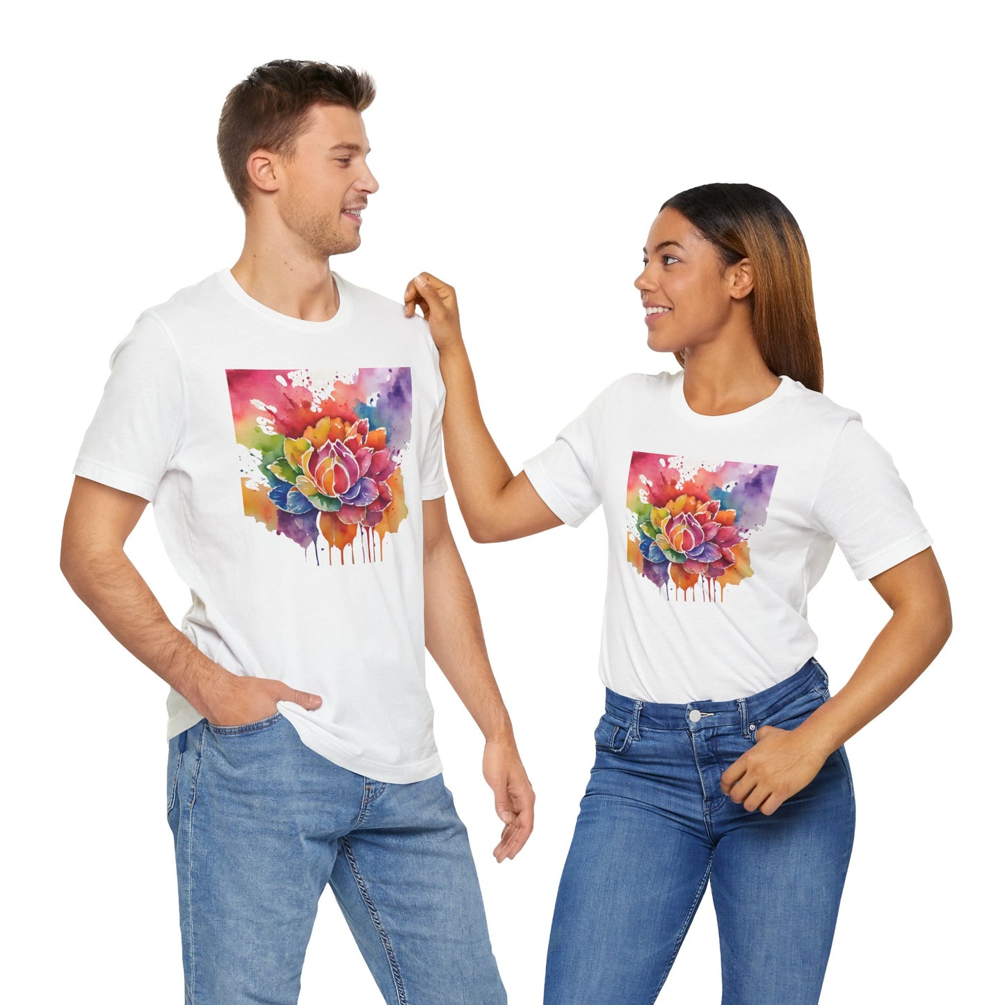 Lotus Unisex Tee - Colorful Design for Holi and beyond