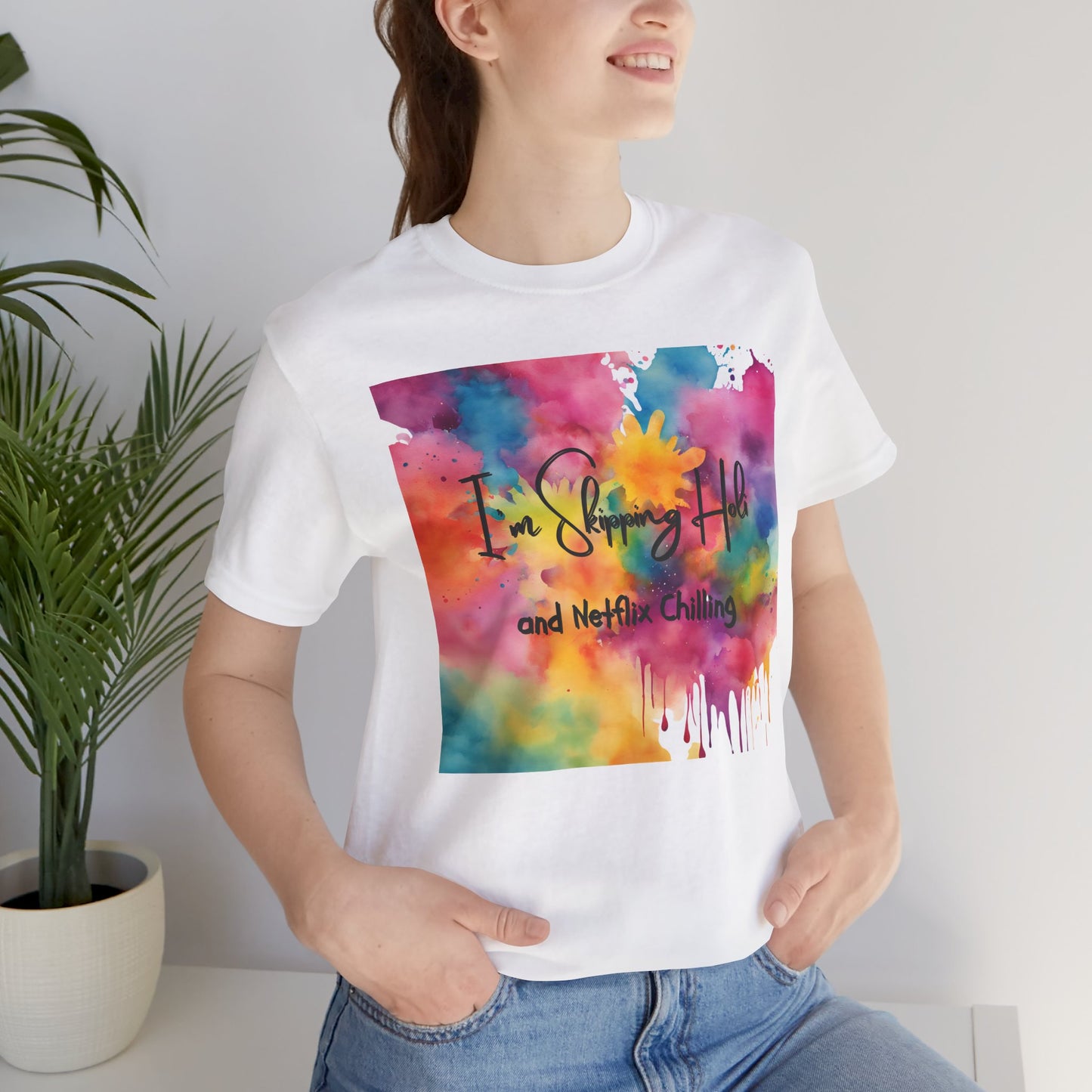 White Holi T-Shirt to Skip the Celebration