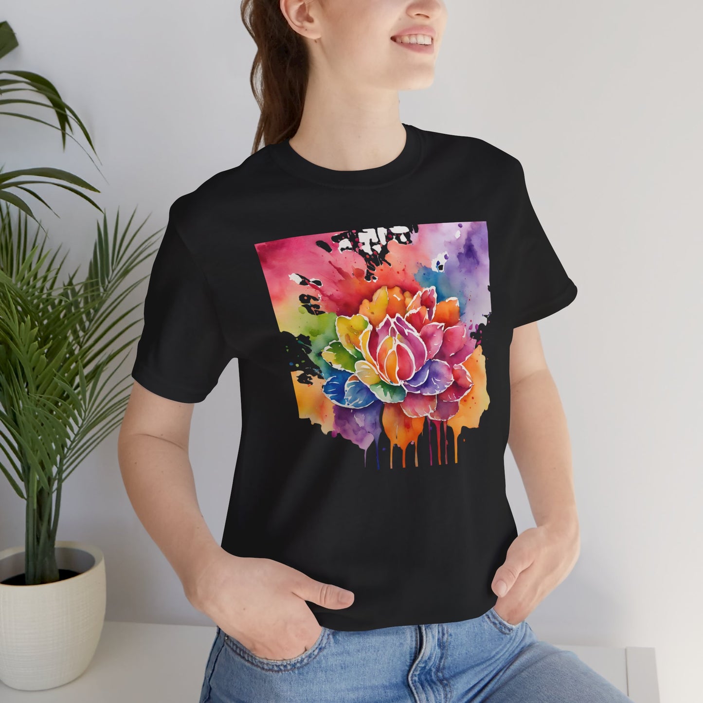 Lotus Unisex Tee - Colorful Design for Holi and beyond